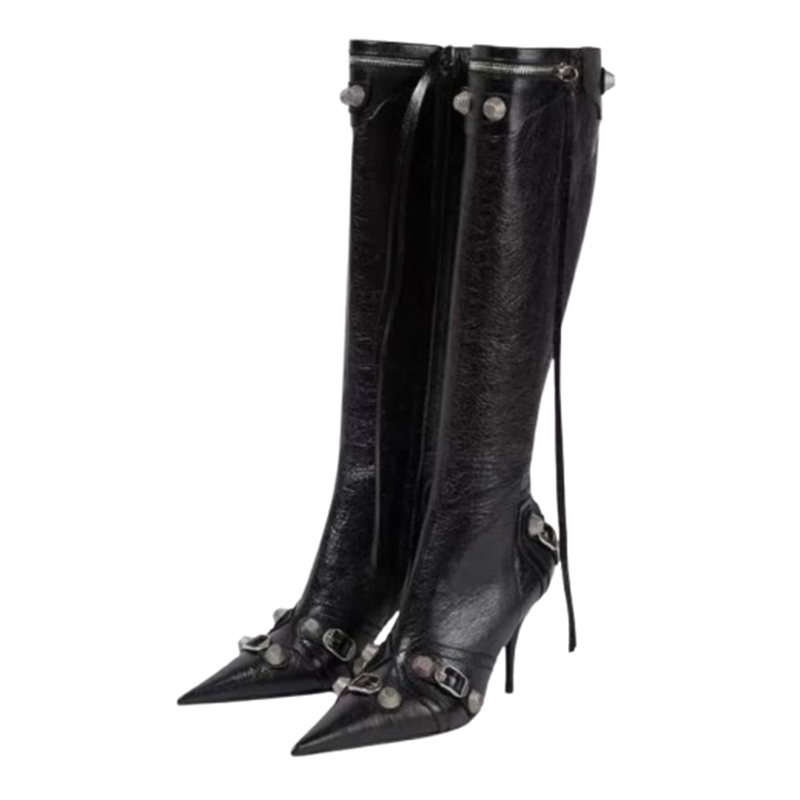 Czarne kozaki na szpilce do kolana r.38