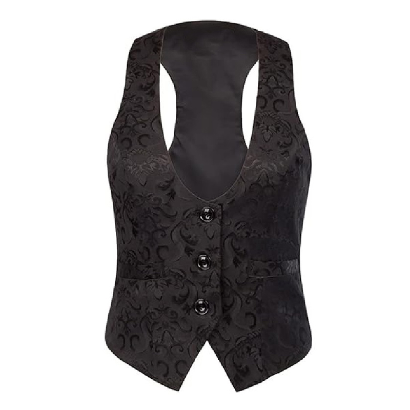 Damska wzorzysta kamizelka czarna rozmiar M