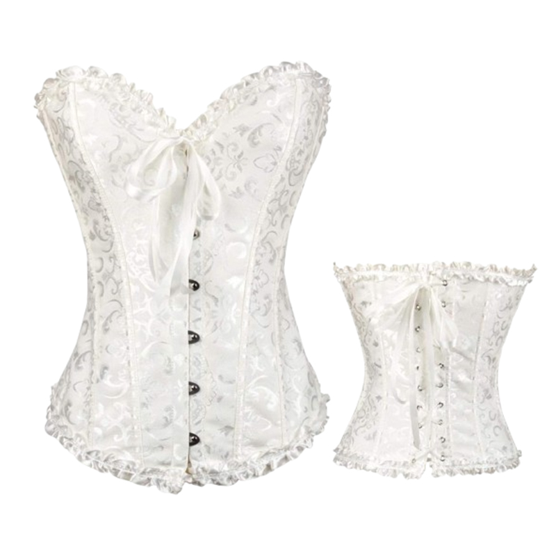 Biały wzorzysty gorset rozmiar XS