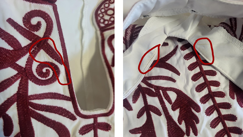 Sukienka biała boho z bordowym haftem - obrazek 6