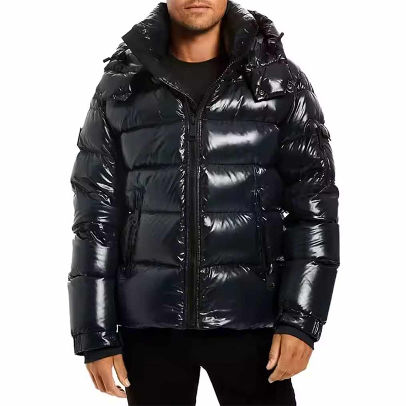 Męska puchowa kurtka z odpinanym kapturem
