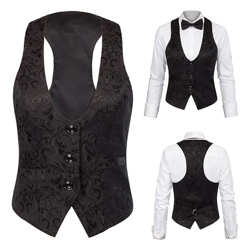 Damska wzorzysta kamizelka czarna rozmiar M - obrazek 2