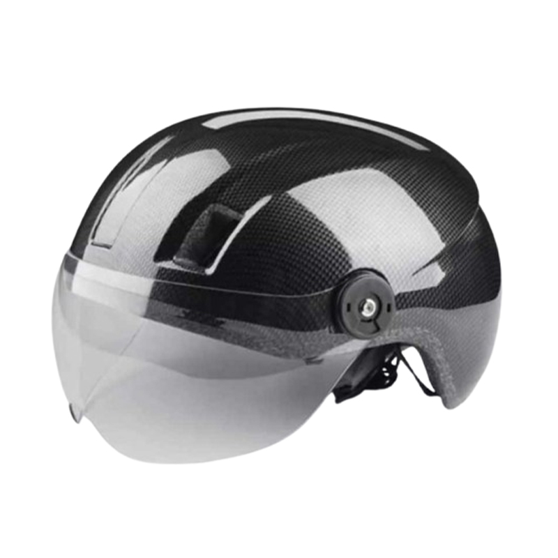 Kask rowerowy czarny z daszkiem L