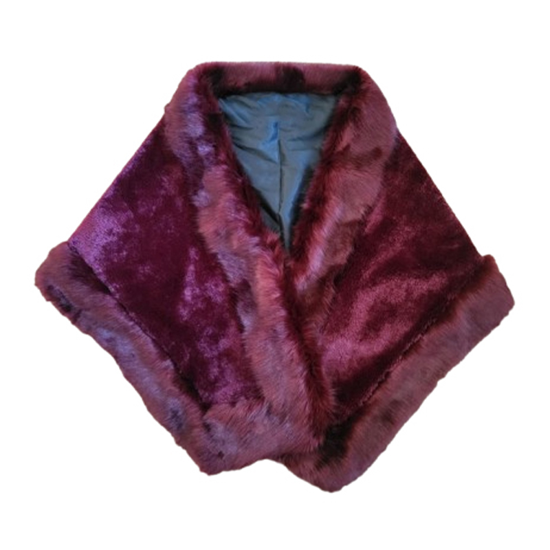 Futrzana Etola damska Bordowa - obrazek 2