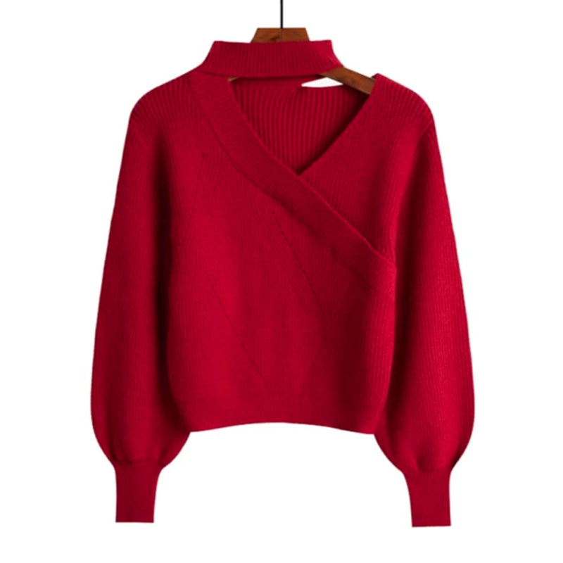 Sweter damski czerwony rozmiar S/M