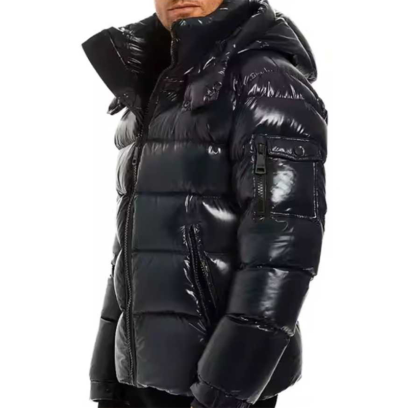 Męska puchowa kurtka z odpinanym kapturem - obrazek 3