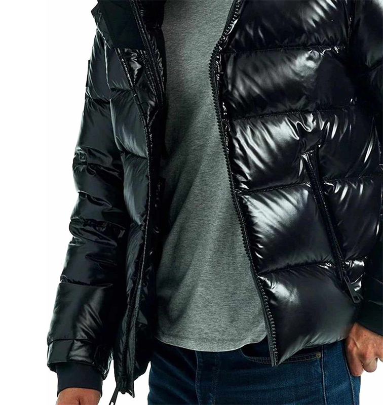 Męska puchowa kurtka z odpinanym kapturem - obrazek 5