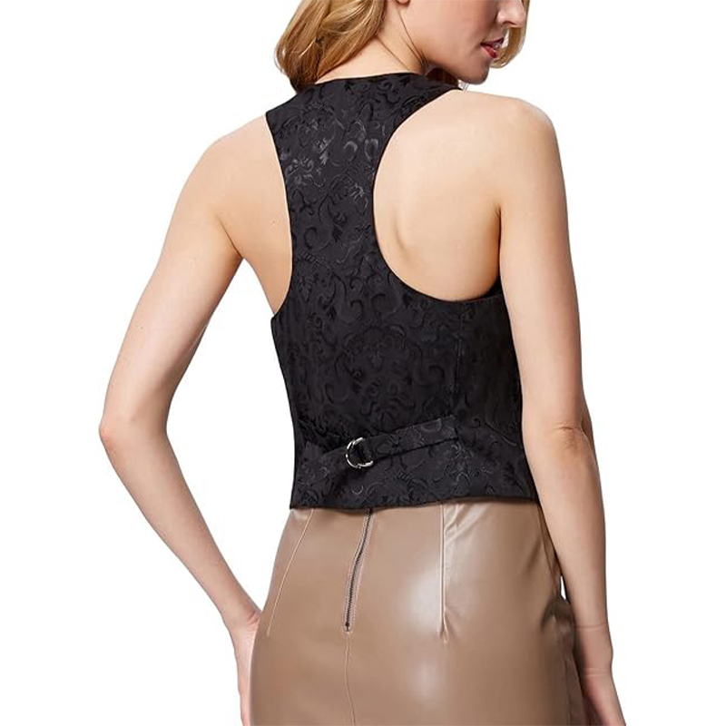 Damska wzorzysta kamizelka czarna rozmiar M - obrazek 6