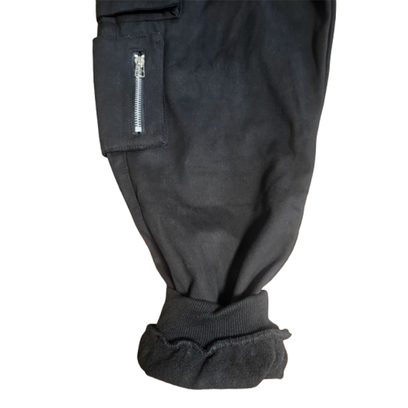 Ocieplane czarne joggery z kieszeniami L - obrazek 6