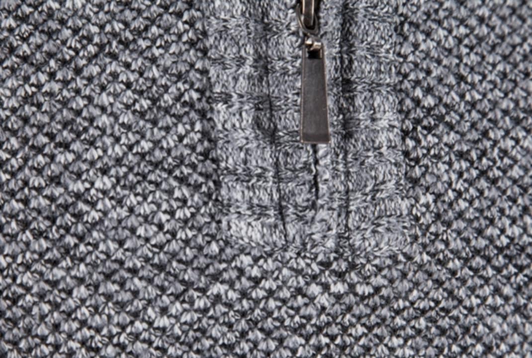 Męski dzianinowy sweter ocieplany ze stójką - obrazek 5